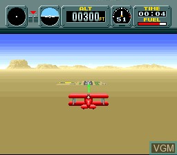 In-game screen of the game Pilotwings on Nintendo Super NES