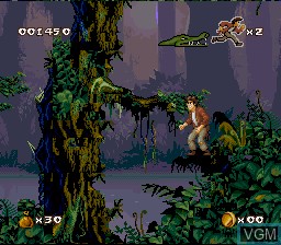In-game screen of the game Pitfall - The Mayan Adventure on Nintendo Super NES