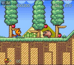 In-game screen of the game Pokonyan! Henpokorin Adventure on Nintendo Super NES