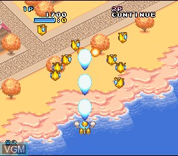 In-game screen of the game Pop'n TwinBee on Nintendo Super NES