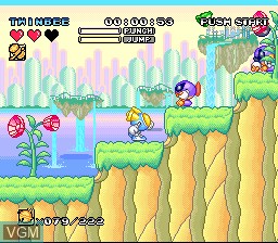 In-game screen of the game Pop'n TwinBee - Rainbow Bell Adventures on Nintendo Super NES