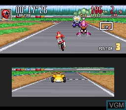 In-game screen of the game Saban's Power Rangers Zeo - Battle Racers on Nintendo Super NES