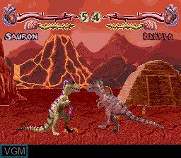 In-game screen of the game Primal Rage on Nintendo Super NES