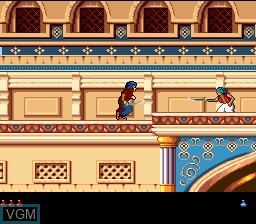 In-game screen of the game Prince of Persia 2 - The Shadow and the Flame on Nintendo Super NES