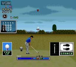 In-game screen of the game Serizawa Nobuo no Birdie Try on Nintendo Super NES