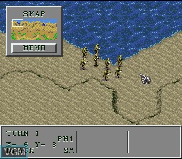 In-game screen of the game Sgt. Saunders' Combat! on Nintendo Super NES