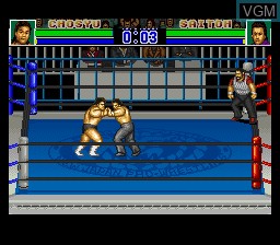 In-game screen of the game Shin Nippon Pro Wrestling '94 - Battlefield in Tokyo Dome on Nintendo Super NES