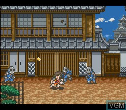 In-game screen of the game Shounen Ninja Sasuke on Nintendo Super NES