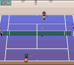 In-game screen of the game Smash Tennis on Nintendo Super NES