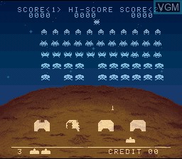In-game screen of the game Space Invaders on Nintendo Super NES