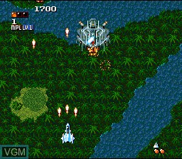 In-game screen of the game Space Megaforce on Nintendo Super NES