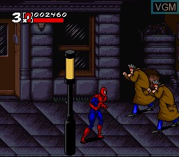 In-game screen of the game Spider-Man & Venom - Maximum Carnage on Nintendo Super NES