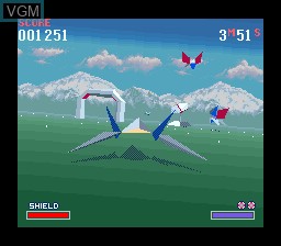 In-game screen of the game Star Fox - Super Weekend Competition on Nintendo Super NES
