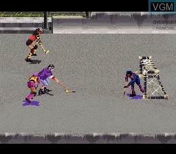 In-game screen of the game Street Hockey '95 on Nintendo Super NES