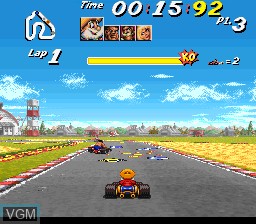 In-game screen of the game Street Racer on Nintendo Super NES