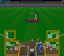 In-game screen of the game Super Baseball Simulator 1.000 on Nintendo Super NES