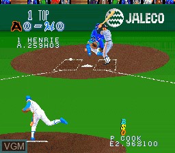 In-game screen of the game Super Bases Loaded on Nintendo Super NES