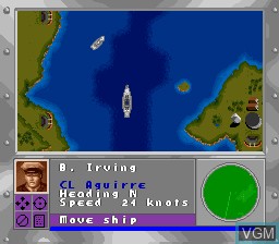 In-game screen of the game Super Battleship on Nintendo Super NES