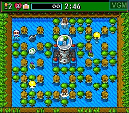 In-game screen of the game Super Bomberman 3 on Nintendo Super NES