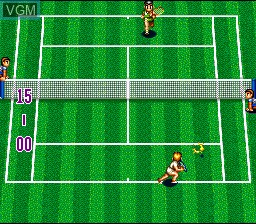 In-game screen of the game Super Final Match Tennis on Nintendo Super NES