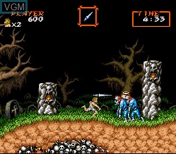 In-game screen of the game Super Ghouls 'n Ghosts on Nintendo Super NES
