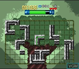 In-game screen of the game Super Loopz on Nintendo Super NES