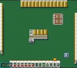 In-game screen of the game Super Mahjong 3 - Karakuchi on Nintendo Super NES