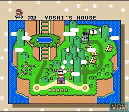 In-game screen of the game Super Mario World on Nintendo Super NES