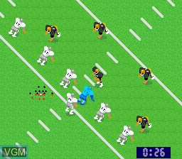 In-game screen of the game Super Play Action Football on Nintendo Super NES