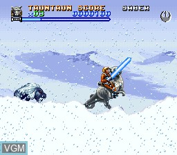 In-game screen of the game Super Star Wars - The Empire Strikes Back on Nintendo Super NES