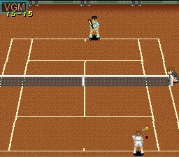 In-game screen of the game Super Tennis on Nintendo Super NES