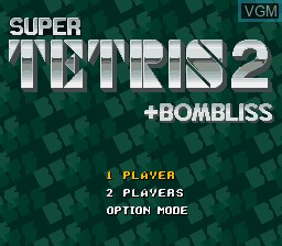 In-game screen of the game Super Tetris 2 + Bombliss on Nintendo Super NES