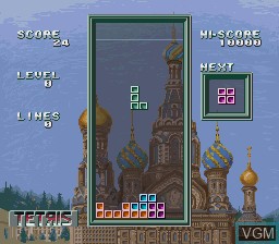 In-game screen of the game Super Tetris 3 on Nintendo Super NES