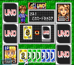 In-game screen of the game Super Uno on Nintendo Super NES