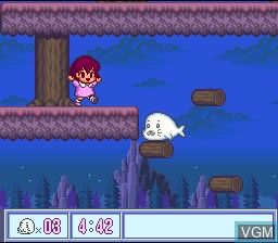 In-game screen of the game Shounen Ashibe on Nintendo Super NES