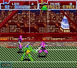 In-game screen of the game Teenage Mutant Ninja Turtles IV - Turtles in Time on Nintendo Super NES