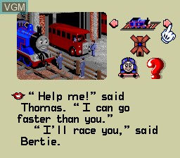 In-game screen of the game Thomas the Tank Engine & Friends on Nintendo Super NES