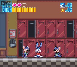 In-game screen of the game Tiny Toon Adventures - Buster Busts Loose! on Nintendo Super NES