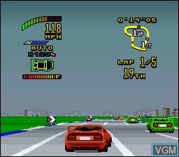In-game screen of the game Top Gear 2 on Nintendo Super NES