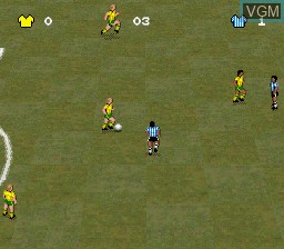 In-game screen of the game Total Football on Nintendo Super NES