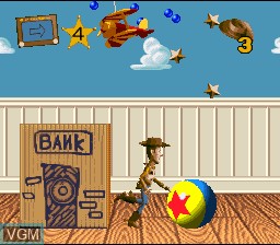 In-game screen of the game Toy Story on Nintendo Super NES