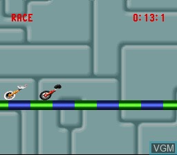 In-game screen of the game Uniracers on Nintendo Super NES