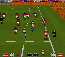 In-game screen of the game World Class Rugby 2 - Kokunai Gekitou Hen '93 on Nintendo Super NES