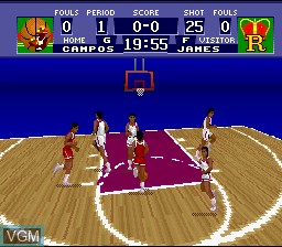 In-game screen of the game World League Basketball on Nintendo Super NES