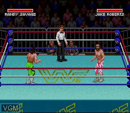 In-game screen of the game WWF Super WrestleMania on Nintendo Super NES