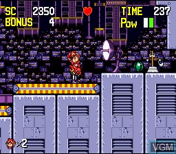 In-game screen of the game Yokai Buster - Ruka no Daibouken on Nintendo Super NES