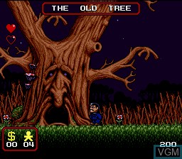 In-game screen of the game Addams Family, The on Nintendo Super NES