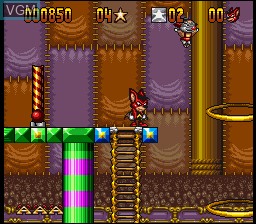 In-game screen of the game Aero the Acro-Bat on Nintendo Super NES