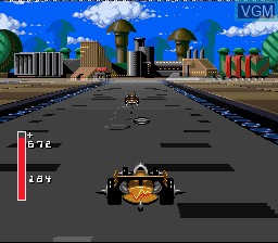 In-game screen of the game Battle Cars on Nintendo Super NES