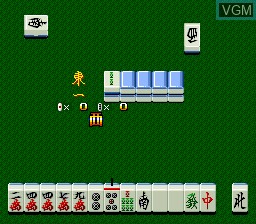 In-game screen of the game BS Nichibutsu Mahjong - Renshuu Mahjong - Ichimantou on Nintendo Super NES